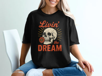 Livin' the Dream Skull Graphic Shirt product type