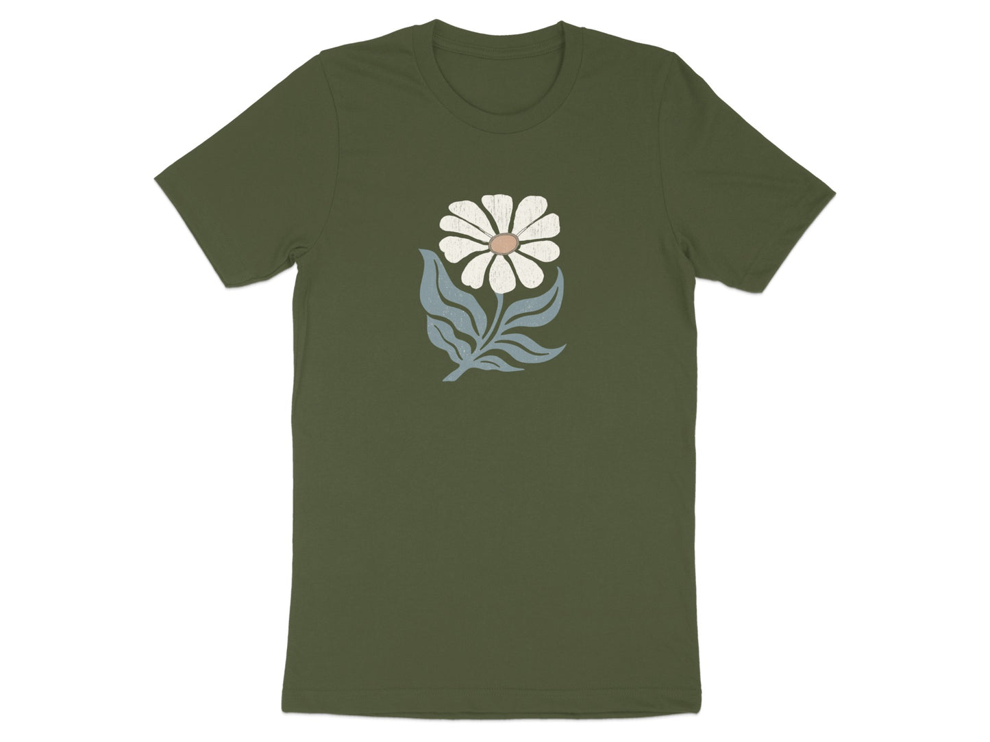 Vintage Flower Graphic Teal T-shirt Casual Wear product type