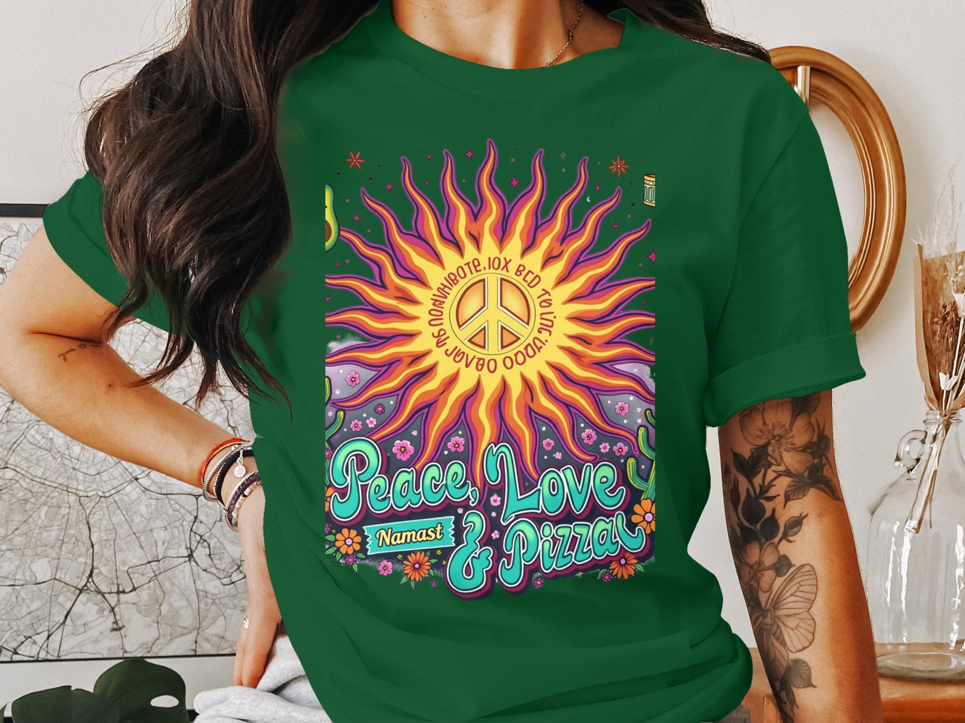 Peace Love and Pizza Graphic Tee Shirt product type
