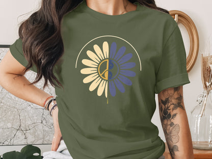 Peace Symbol Flower Design Stylish T-shirt product type