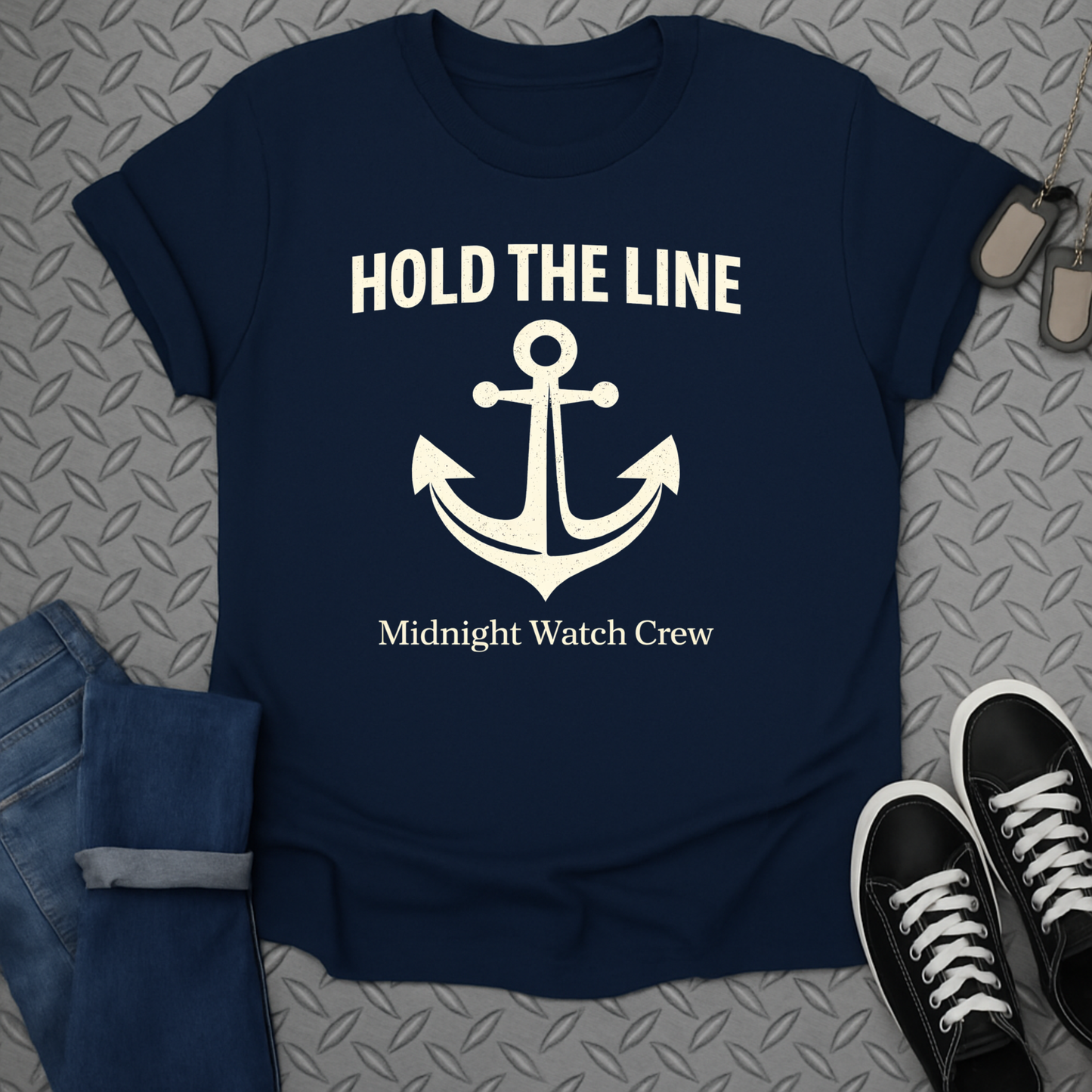 Hold The Line Midnight Watch Crew Graphic Tee