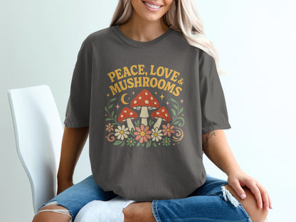 Peace Love and Mushrooms Graphic Tee product