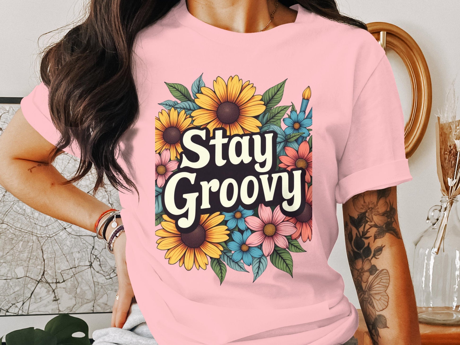 Stay Groovy Sunflower Graphic Tee product