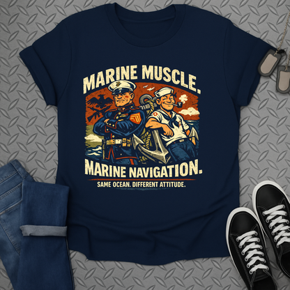 Marine Muscle Marine Navigation Same Ocean Attitude Shirt