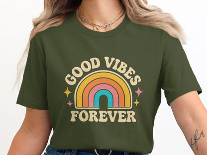 Good Vibes Forever Rainbow Graphic T-Shirt product type