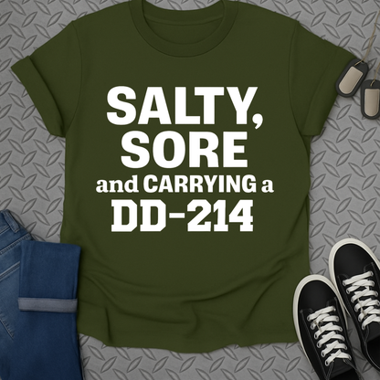salty sore and carrying a dd-214 tshirt