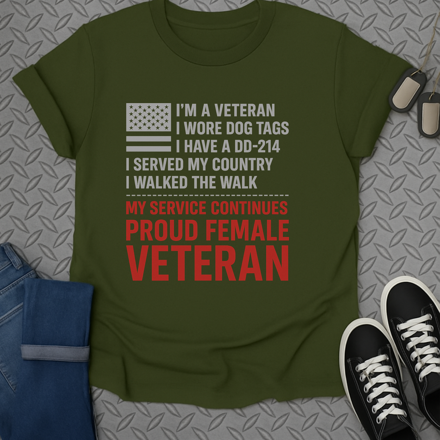 proud female veteran tshirt