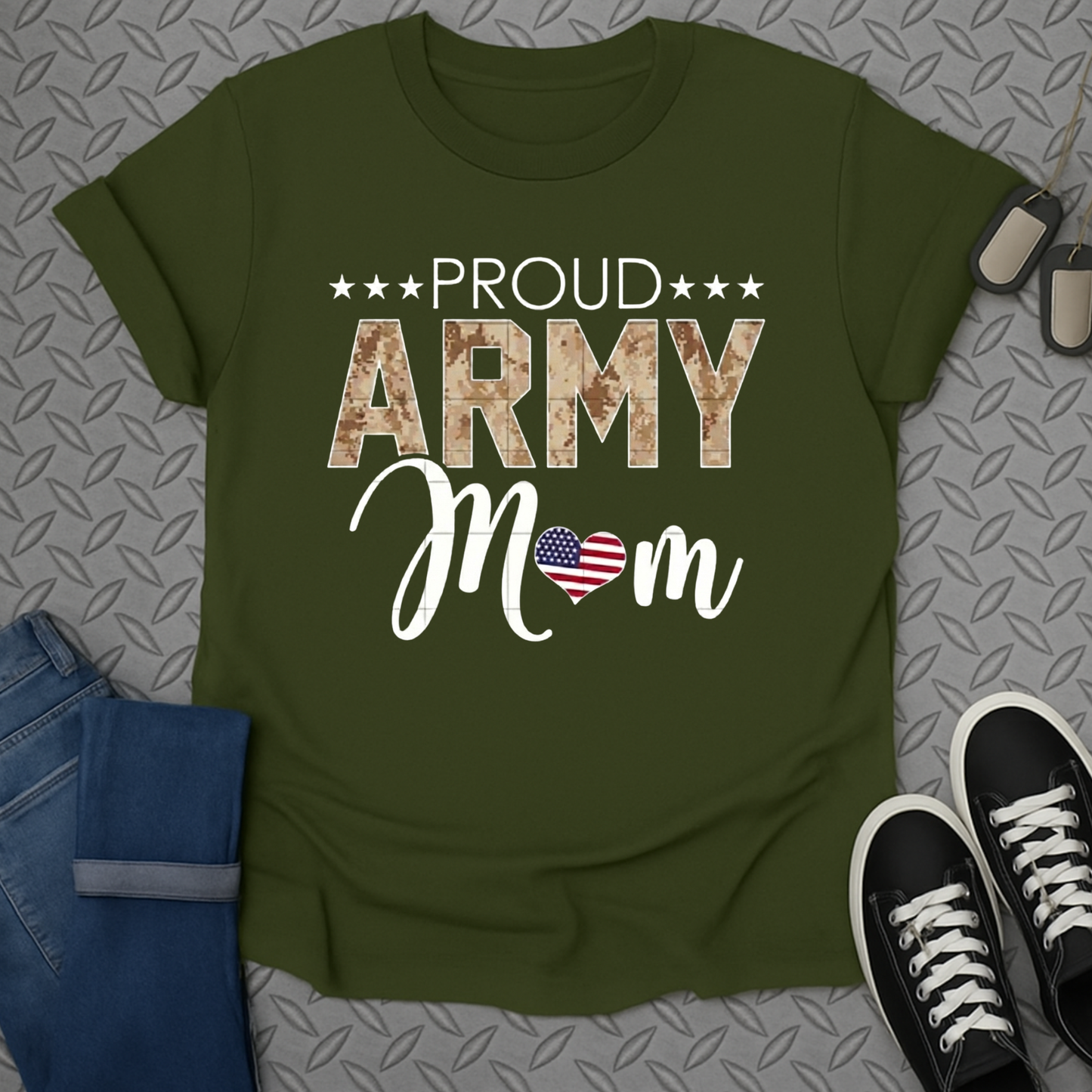 Proud army mom tshirt