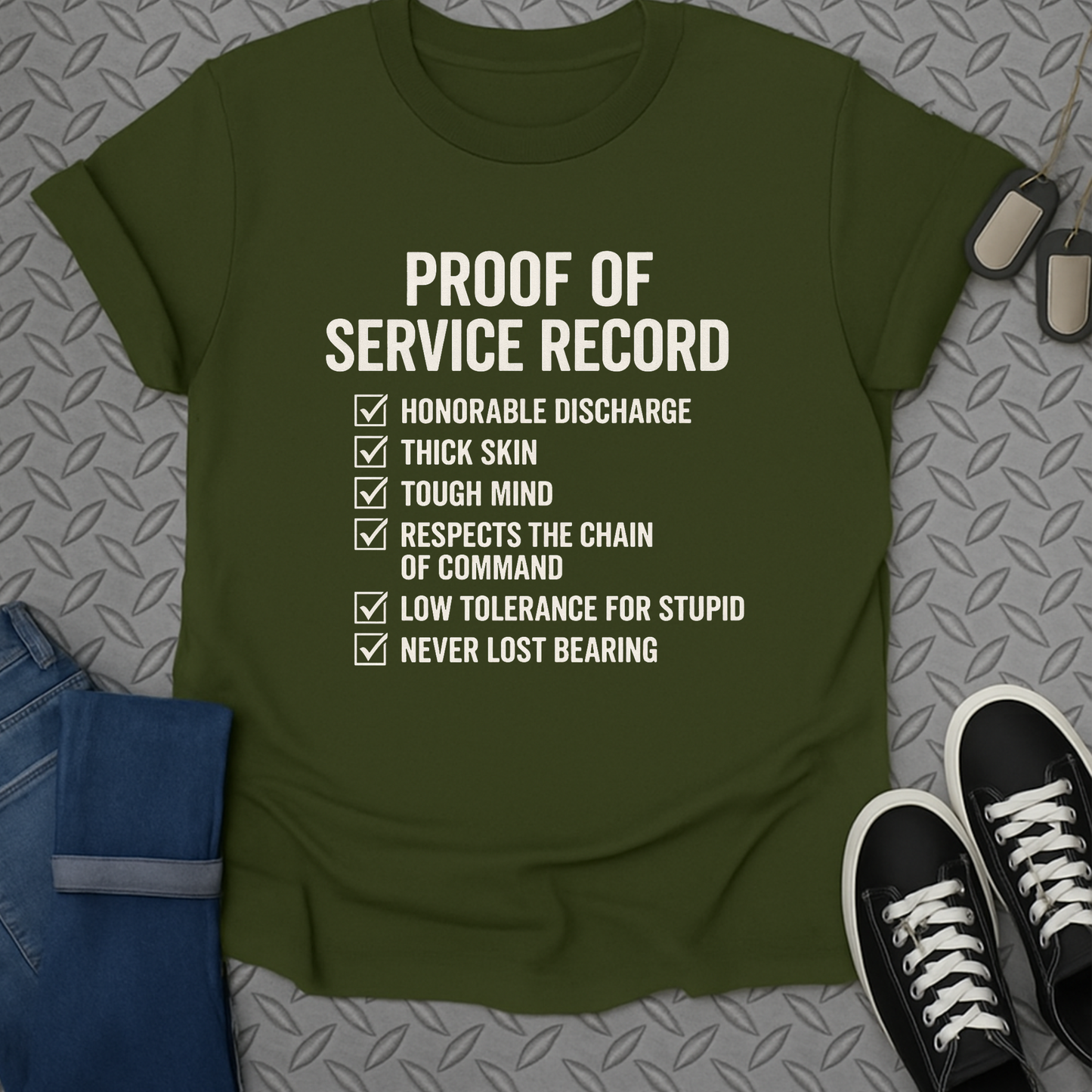 proof of service record tshirt