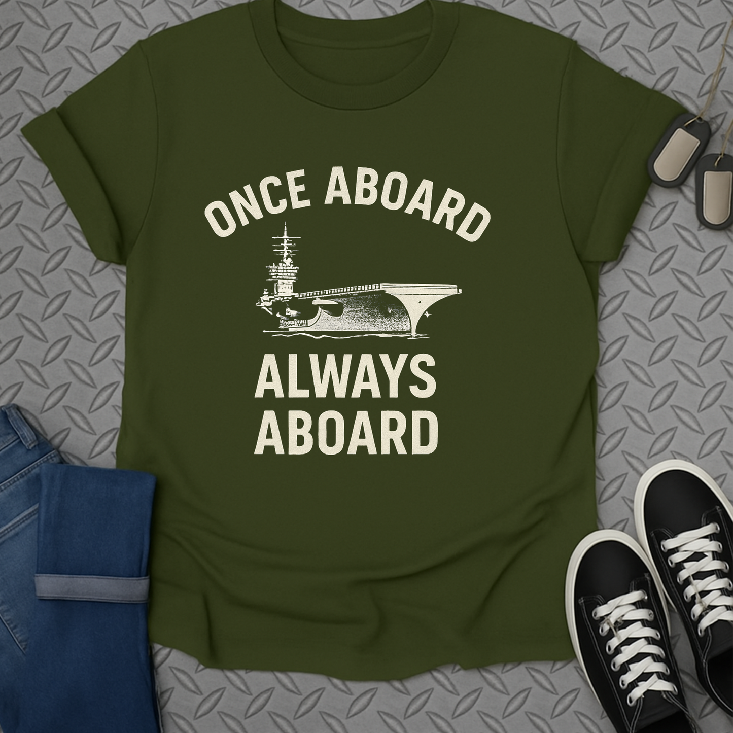 once aboard always aboard tshirt