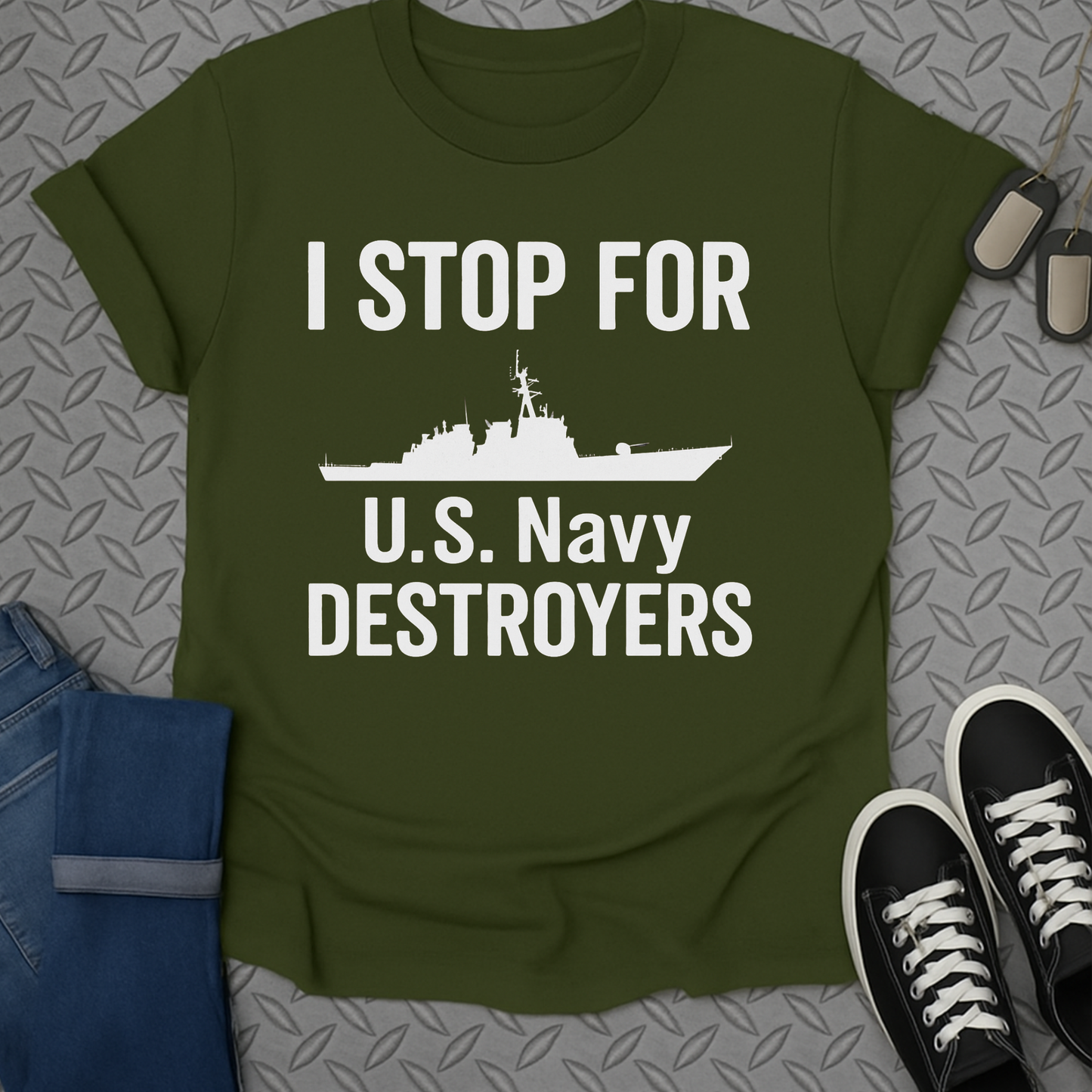 i stop for u.s. navy destroyers tshirt
