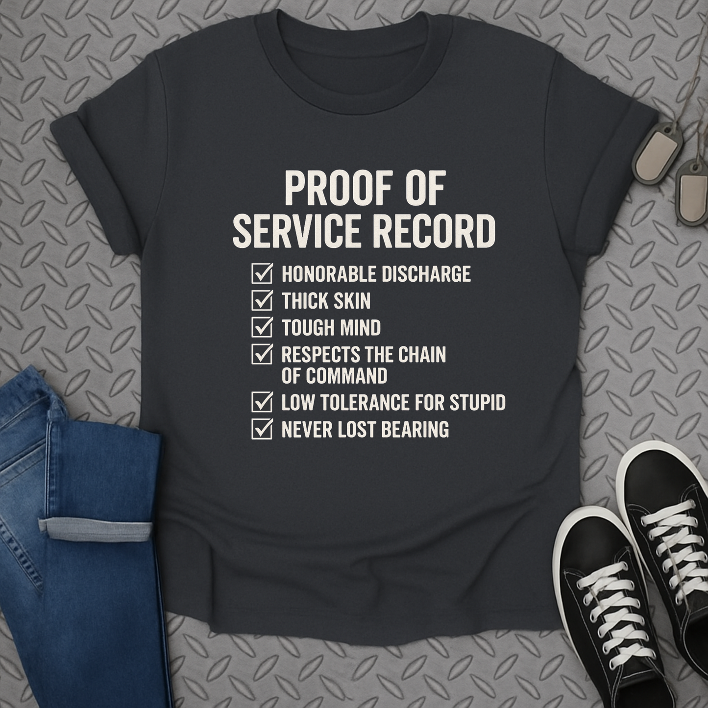 proof of service record tshirt