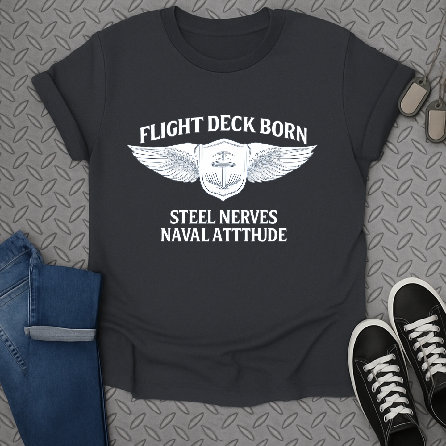 flight deck born tshirt