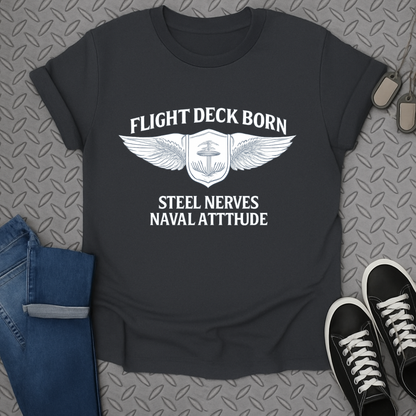 flight deck born tshirt