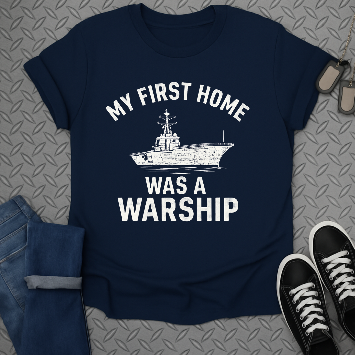 my first home was a warship tshirt