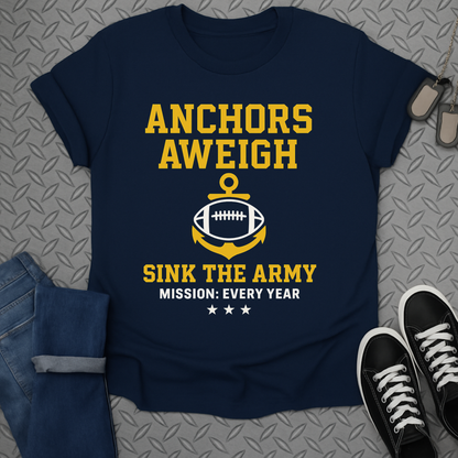 anchors aweigh sink the army tshirt