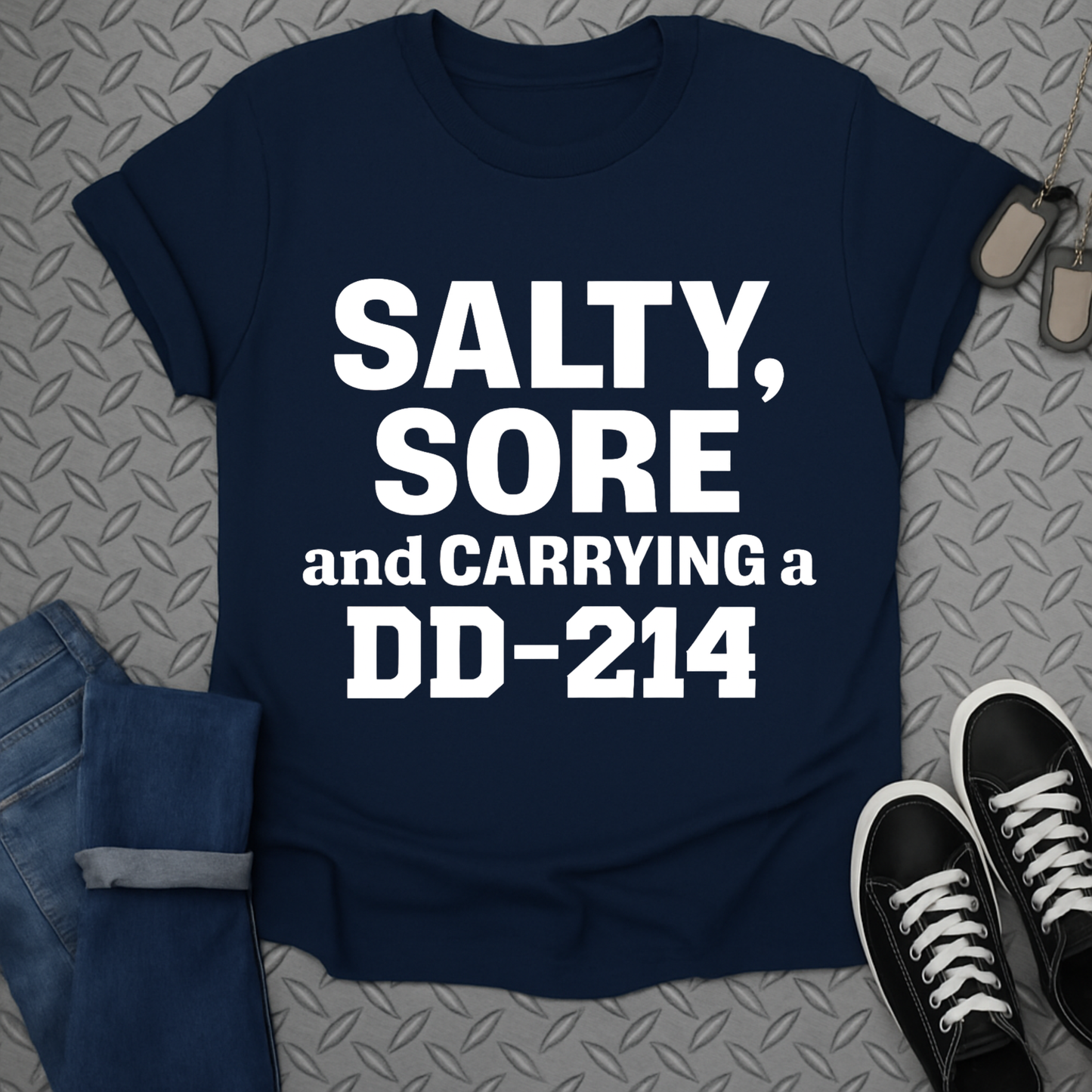 salty sore and carrying a dd-214 tshirt
