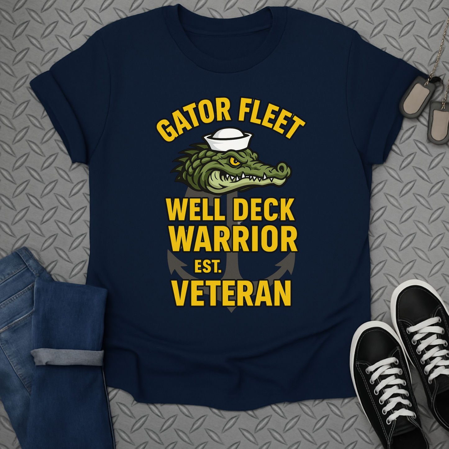 gator fleet well deck warrior est veteran tshirt