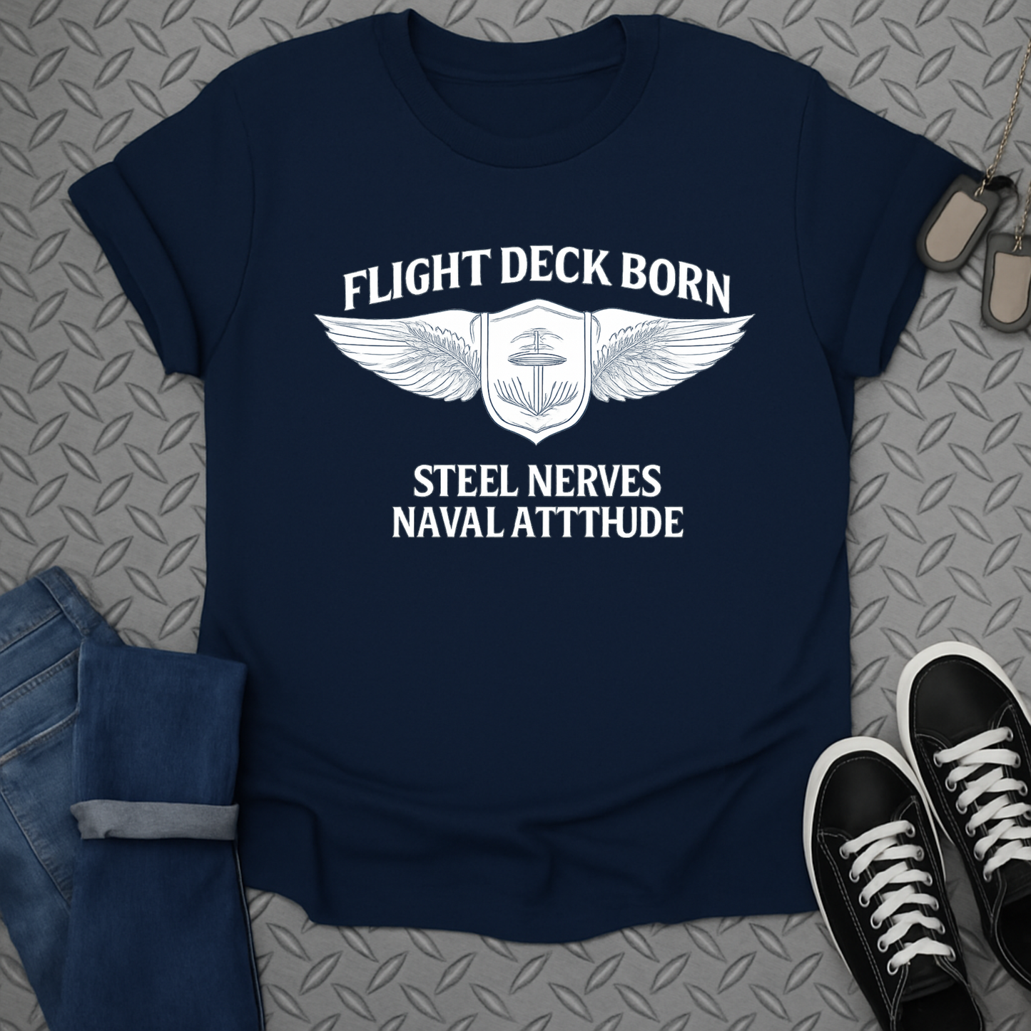 flight deck born tshirt