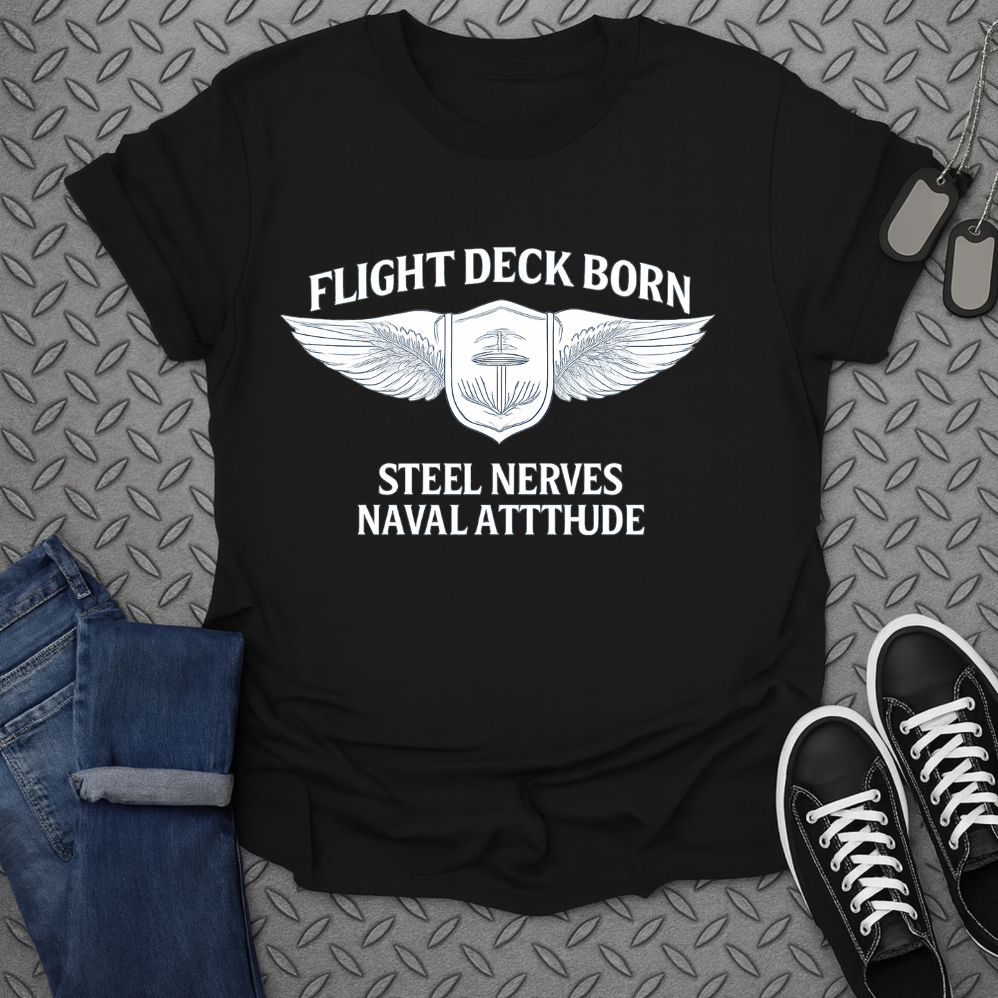 flight deck born tshirt