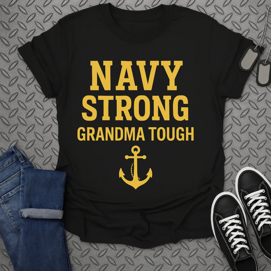 navy strong grandma tough tshirt