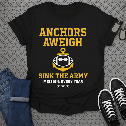 anchors aweigh sink the army tshirt