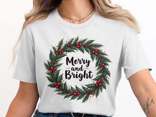 womens xmas t shirts – Merry and Bright Christmas Shirt for Women
Looking for the perfect holiday shirt that’s both stylish and festive?